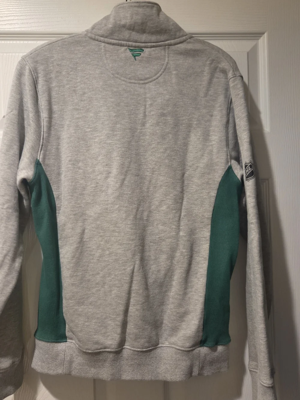 Fanatics NHL Hartford Whalers True Classics 1/4 Zip Pullover Sweatshirt Gray Gre